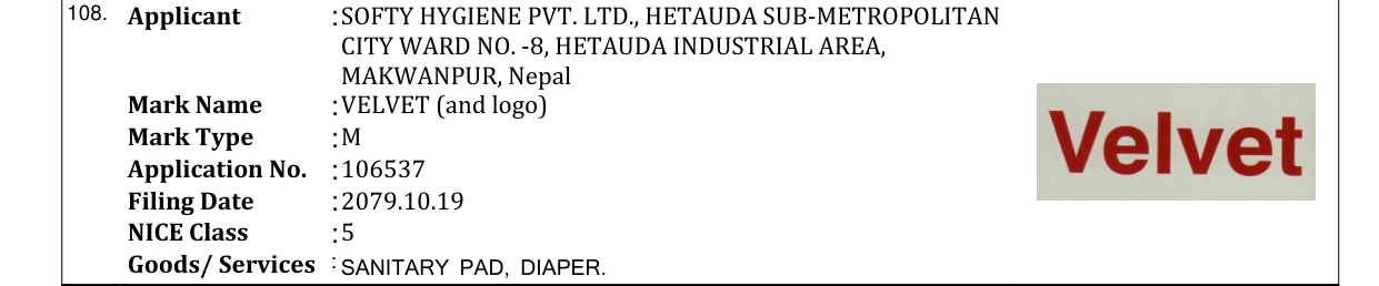 Original bulletin entry for VELVET (and logo)