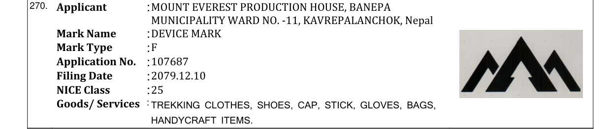 Original bulletin entry for DEVICE MARK