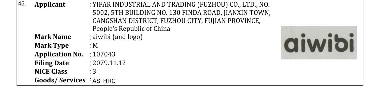 Original bulletin entry for aiwibi (and logo)