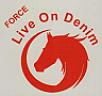 FORCE LIVE ON DENIM (and logo) trademark logo