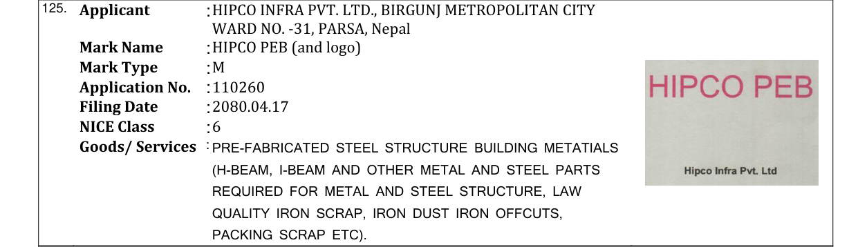 Original bulletin entry for HIPCO PEB (and logo)