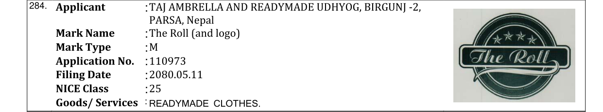 Original bulletin entry for The Roll (and logo)