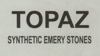 TOPAZ SYNTHETIC EMERY STONES (and logo) trademark logo