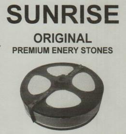 SUNRISE ORIGINAL PREMIUM ENERY STONES (and logo) trademark logo