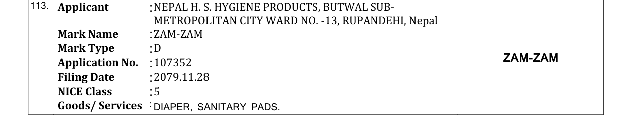 Original bulletin entry for ZAM-ZAM