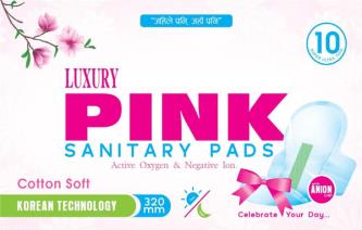 LUXURY PINK SANITARY PADS (and logo) trademark logo