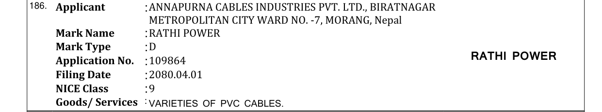 Original bulletin entry for RATHI POWER