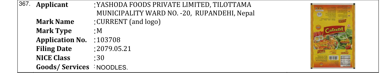 Original bulletin entry for CURRENT (and logo)