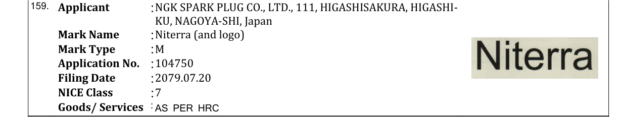 Original bulletin entry for Niterra (and logo)
