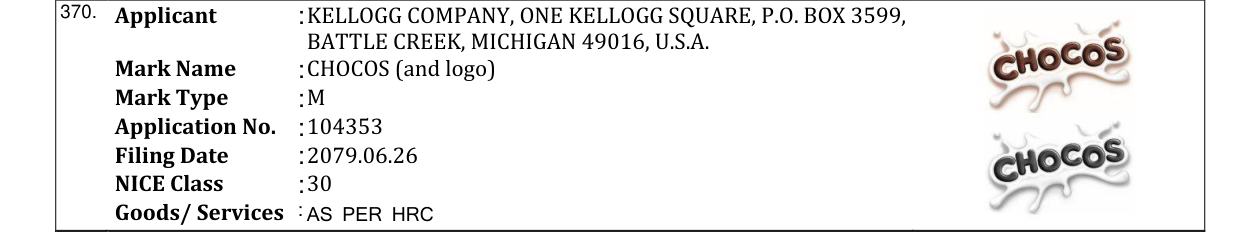 Original bulletin entry for CHOCOS (and logo)