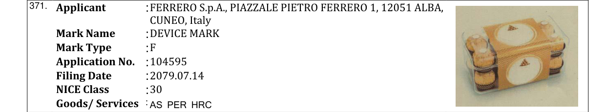 Original bulletin entry for DEVICE MARK