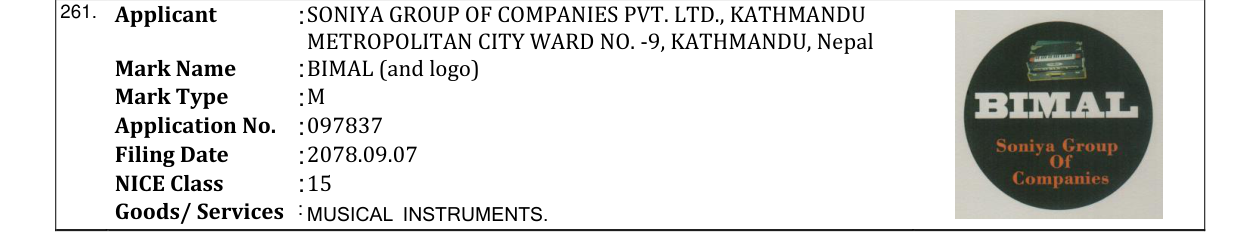 Original bulletin entry for BIMAL (and logo)