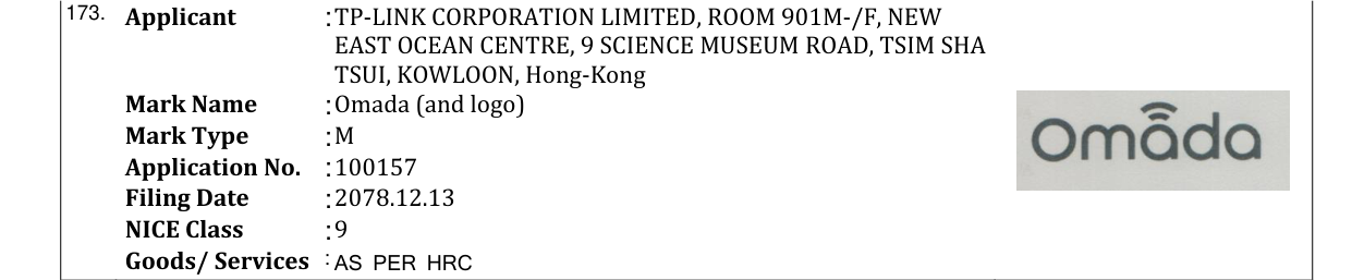 Original bulletin entry for Omada (and logo)
