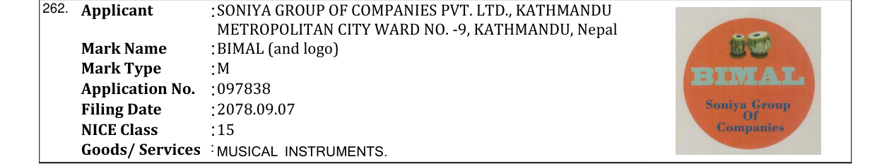 Original bulletin entry for BIMAL (and logo)