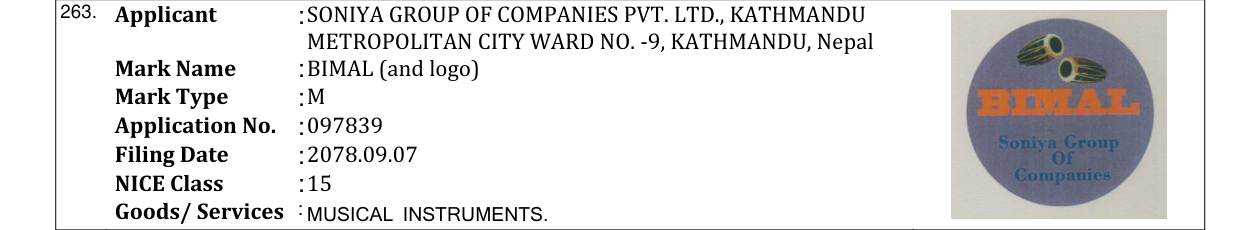 Original bulletin entry for BIMAL (and logo)