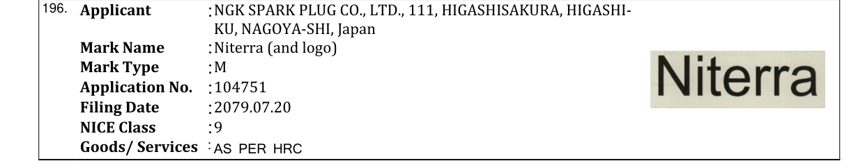 Original bulletin entry for Niterra (and logo)