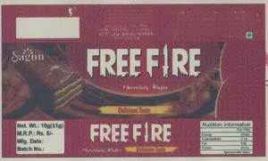 SAGUN FREE FIRE CHOCOLATY WAFER (and logo) trademark logo
