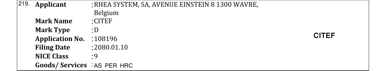 Original bulletin entry for CITEF