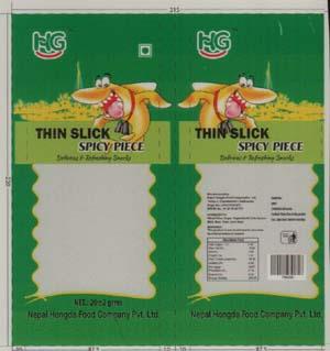HG THIN SLICK SPICY PIECE (and logo) trademark logo