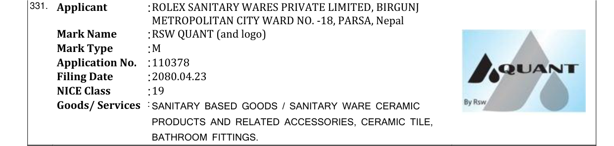 Original bulletin entry for RSW QUANT (and logo)