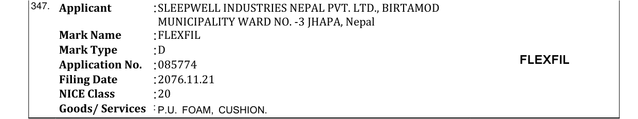 Original bulletin entry for FLEXFIL