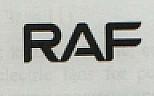 RAF (and logo) trademark logo