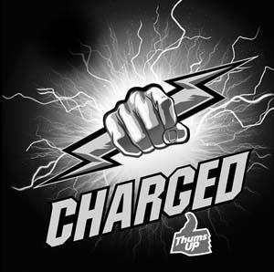 CHARGED THUMS UP and Hand Design (and logo) trademark logo