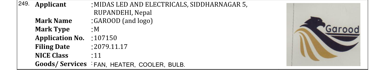 Original bulletin entry for GAROOD (and logo)