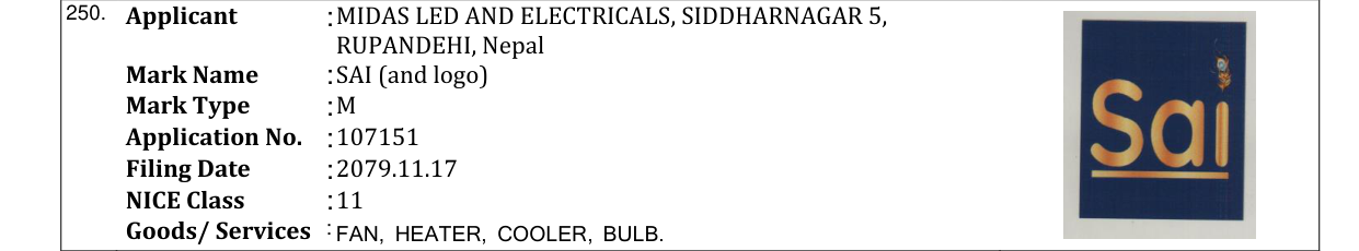 Original bulletin entry for SAI (and logo)