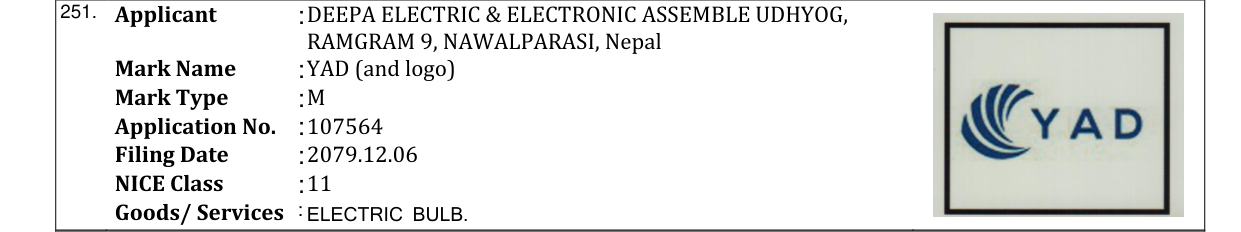 Original bulletin entry for YAD (and logo)
