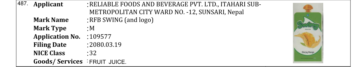 Original bulletin entry for RFB SWING (and logo)