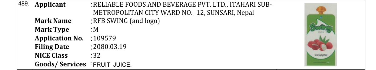 Original bulletin entry for RFB SWING (and logo)