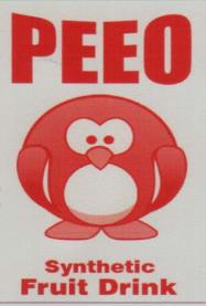 PEEO SYNTHETIC FRUIT DRINK (and logo) trademark logo