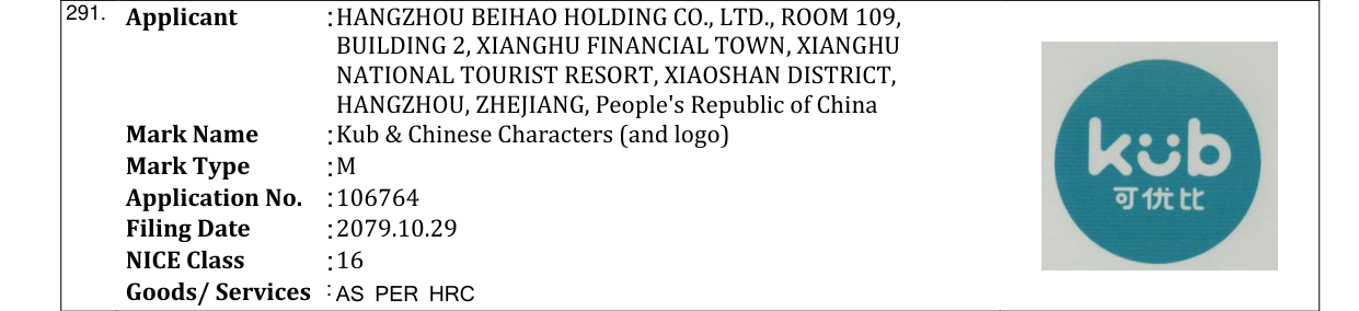 Original bulletin entry for Kub & Chinese Characters (and logo)