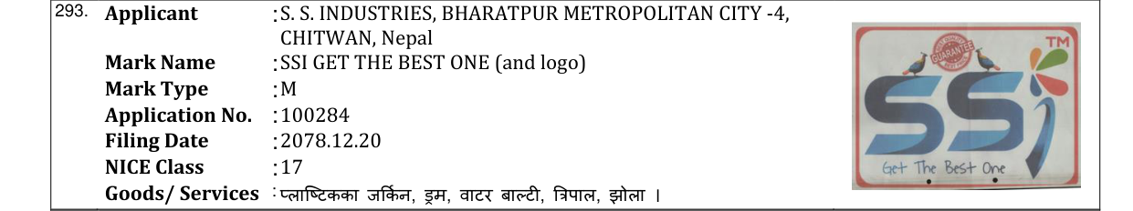 Original bulletin entry for SSI GET THE BEST ONE (and logo)