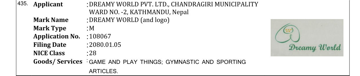 Original bulletin entry for DREAMY WORLD (and logo)