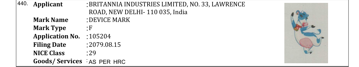 Original bulletin entry for DEVICE MARK