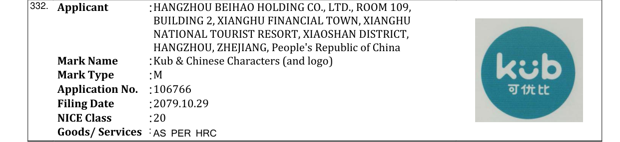 Original bulletin entry for Kub & Chinese Characters (and logo)
