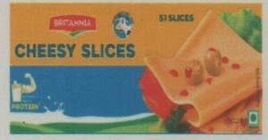 BRITANNIA CHEESY SLICES (and logo) trademark logo