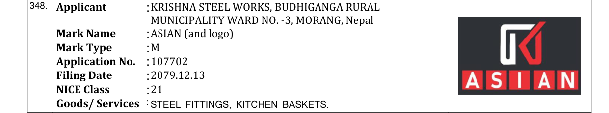 Original bulletin entry for ASIAN (and logo)