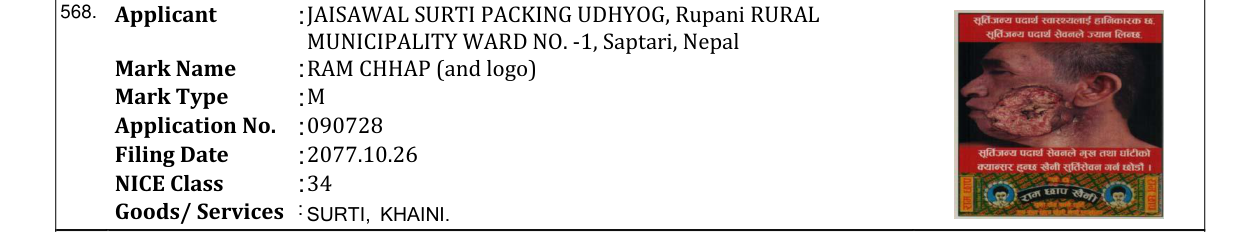Original bulletin entry for RAM CHHAP (and logo)
