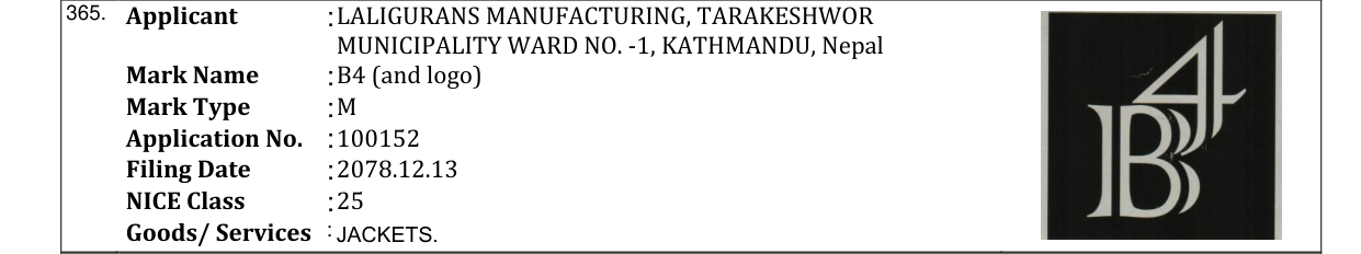 Original bulletin entry for B4 (and logo)