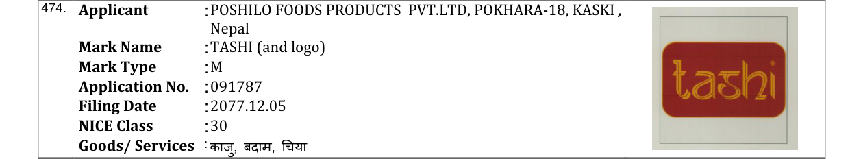 Original bulletin entry for TASHI (and logo)
