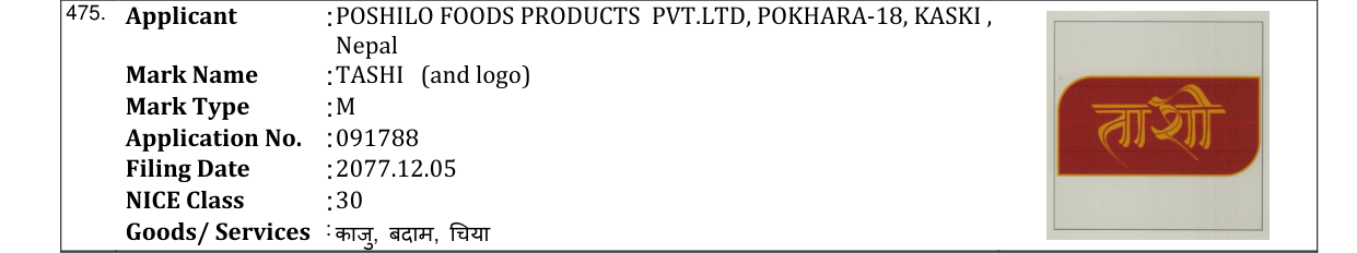 Original bulletin entry for TASHI (and logo)
