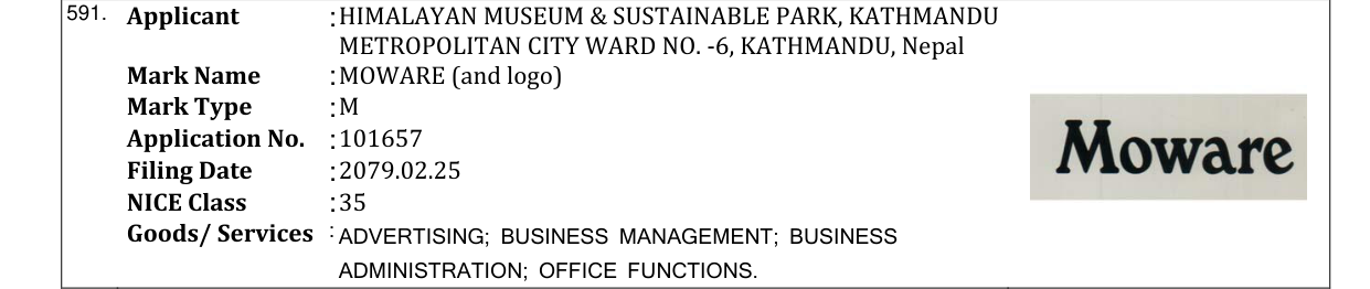 Original bulletin entry for MOWARE (and logo)