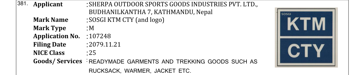 Original bulletin entry for SOSGI KTM CTY (and logo)