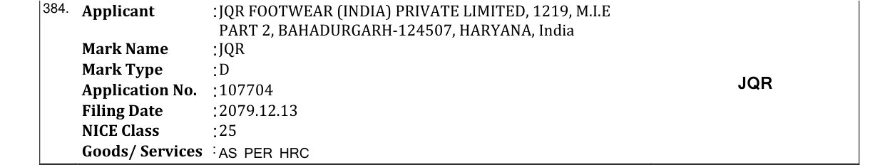 Original bulletin entry for JQR