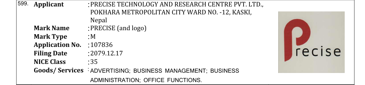 Original bulletin entry for PRECISE (and logo)