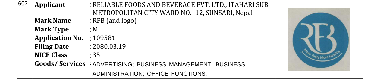 Original bulletin entry for RFB (and logo)