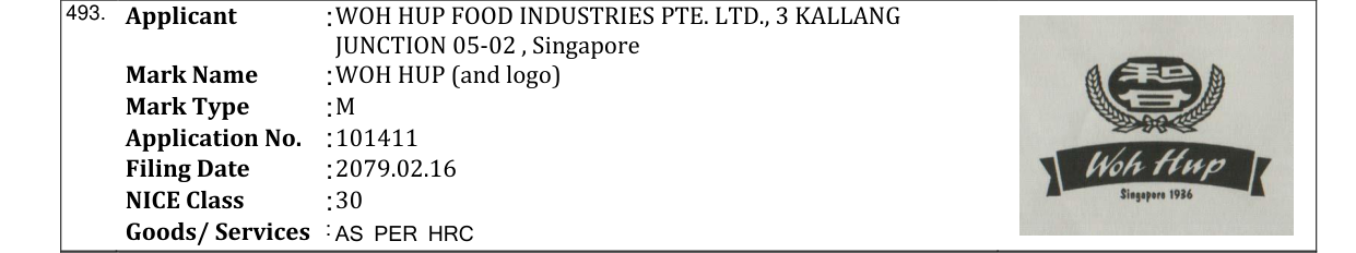 Original bulletin entry for WOH HUP (and logo)